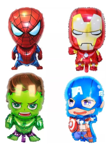 Set 4 Globos De Avengers / Super Heroes  - Cumpleaños 