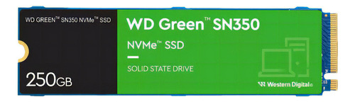 Ssd M.2 250gb Western Digital Nvme 2280 Pcie Gen3 2400mb/s Color Verde