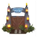 Portão Jurassic World Diorama Com Led-37cm