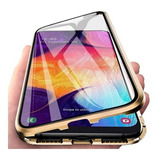 Capa Magnetica 360 Para iPhone 13 Pro Max Metal Vidro Ouro