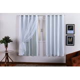 Cortina Pvc Corta A Luz Com Tecido Voil Curta 2,00m X 1,30m