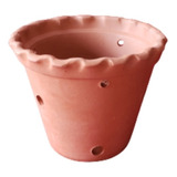 Vaso Cerâmica Babado Orquídea 20 X 17 Cm - Nº 3 Kit C/ 4 Pçs