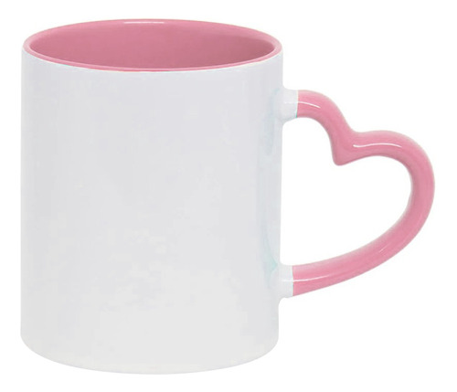 Caneca Alça Coração Sublimação Interior Colorido 325 Ml Aaa