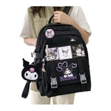 Mochila Escolar Estilo Coreano Kawaii Sanrio Kuromi