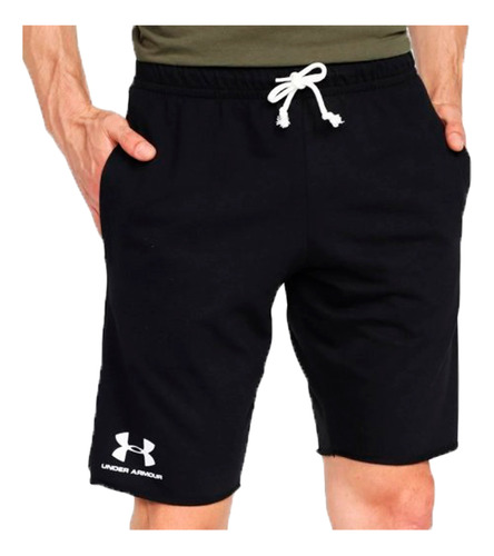 Bermuda Under Armour Lifestyle Hombre Terry Negro Ras