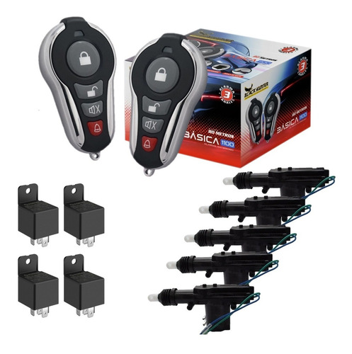 Kit Alarma Automotriz Black Hunter Basica 1100 + 5 Seguros