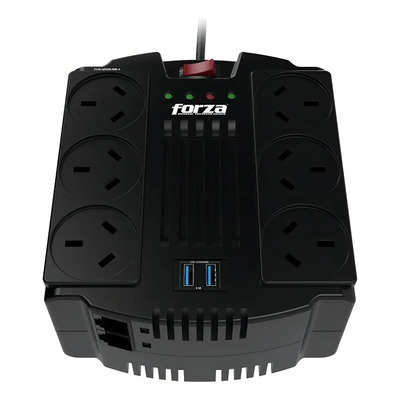 Estabilizador De Tensión Forza Fvr1202-usb-a Fvr 1200va Color Negro | Envío gratis