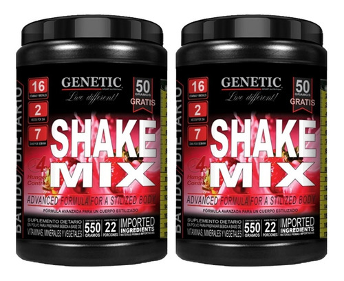 2 Batido Shake Mix Reemplaza Comida Con Cromo Dieta Efectiva