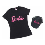 Dúo Playera Barbie Con Gorra Algodón Para Dama Moda Película