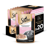 Pack Ração Úmida Sheba Para Gatos Adultos Sachês Cortes Selecionados Salmão Ao Molho 85g - 20 Unidades