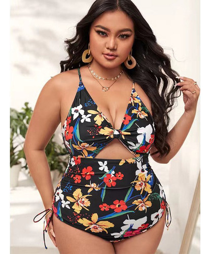 Traje De Baño Para Gorditas Curvy Blusón Falda Y Short [u]