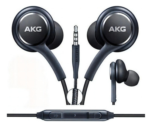 Auriculares In-ear Con Micrófono Y Volumen Cable Mallado Color Negro