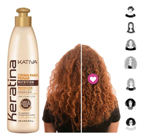 Keratina Kativa Leave In Crema Para Peinar Metodo Curly Girl