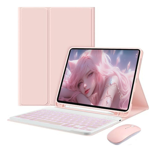 Capa Para iPad Air4/air5 Com Teclado Retroiluminado E Mouse