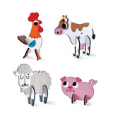 Puzzle 3d Animales Granja - Juego Didáctico Infantil Madera