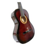 Guitarra Clásica Española M09 Aros Tapa Cedro Vino Sombreado Color Rojo