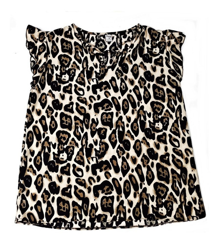 Blusa  Mujer De Gasa Casual Animal Print Talle 1 Al 6. 