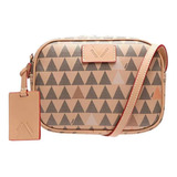 Bolsa Schutz New Triangle Kate Tiracolo Original Cor Almendoa Correia De Ombro Marrom-claro