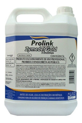 Detergente Enzimatico Zymedet Gold Com 5 Enzimas 5 Litros