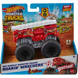 Monster Trucks Hot Wheels- 5 Alarm- Luz Sonido 1:43 - Color Rojo