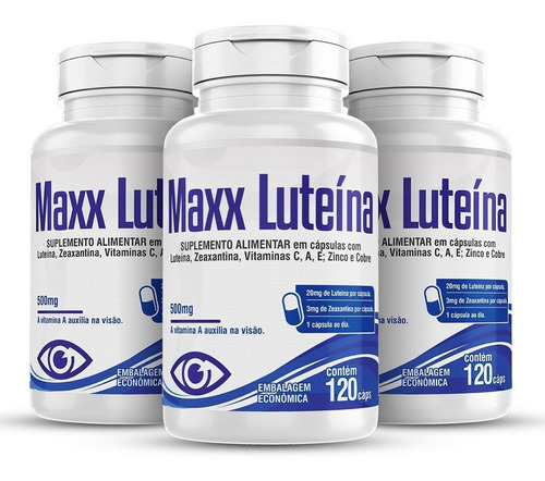 Maxx Luteína 20mg 3x 120 Cápsulas Zeaxantina Vitam. Minerais