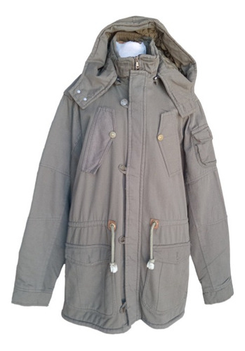 Campera Hombre  Parka Capucha Desmontable Talles Especiales