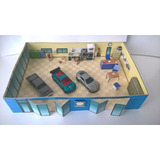 Diorama Papercraft Hot Wheels Es 1/64 Garage Autoservicio