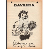 Cerveza Bavaria Antiguo Aviso Publicitario De 1950