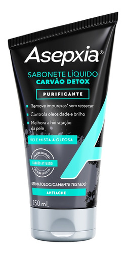 Asepxia Sabonete Líquido Carvão Detox 150ml