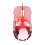 Mouse Gamer De Juego Rgb Rosado Ajazz Aj358 Compatible 