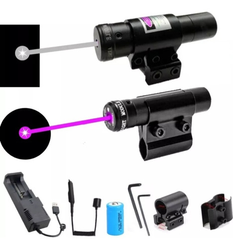 Mira À Laser Infravermelho C/ Carregador E Bateria Kit Comp.
