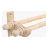 Soporte Doble Para Barral 22mm Kit X3un. Madera Natural