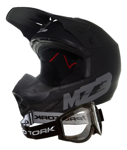 Casco Vertigo Mz3 Cross Gris Negro M