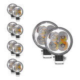 10 Faros 4 Leds Luz Blanca Y Ámbar C/estrobo Tunelight 12w