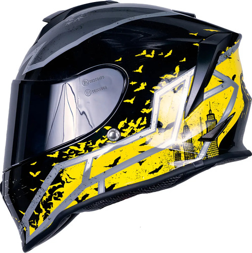 Casco Kov Dc Kroon Batman Amarillo Mate Integral Deport. Ece | Meses sin interés