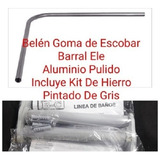 Barrales Baño Curvo 75 De Aluminio + Soporte Kit Gris