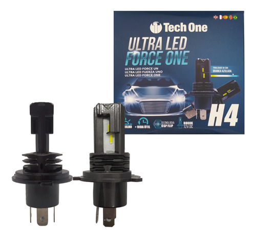 Par Lâmpada Automotiva Ultra Led Force One 8000k 4100 Lumens