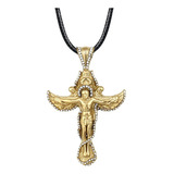 Collar Dije Cruz Hombre Amuleto Colgante Crucifijo Cristo