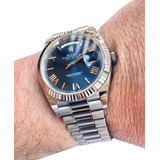 Reloj Rolex Daydate President Azul Romano Automático Suizo