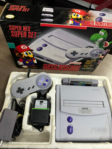 Super Nintendo Baby Com Caixa + Super Mario World Original