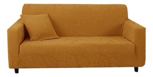 Funda Cubre Sillón De 3 Cuerpos Elasticada Lisa Diseño Hoja