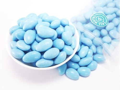 Amêndoa Confeitada Azul Bebe Premium 1kg - Mega Promoção