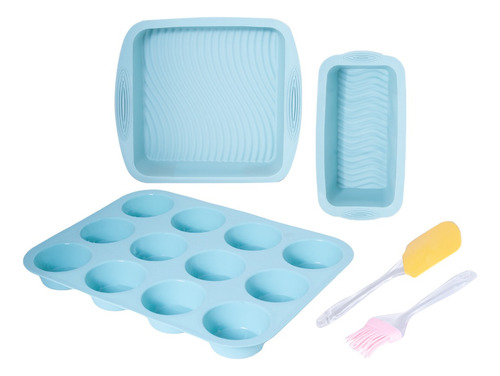 Set X3 Reposteria Molde Silicona Muffin Tortera Budinera 