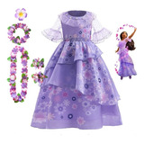 Vestido Fantasía Princesa Isabela Morado Niña 6 Pzas