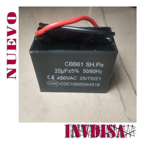 4pzas  Capacitor 20uf 450vac Cbb61 Para Motor, Ventiladores