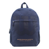 Mochila Wilson Urbana Deportes Reforzada Gym Porta Notebook Color Azul Oscuro Diseño De La Tela Liso