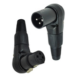 Par Conectores Canon Escuadra En L Hembra Macho Xlr Harden