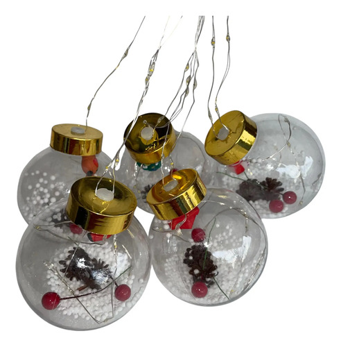 Serie 10 Esferas Navideña Con Figura 168 Luces Led 3.2m