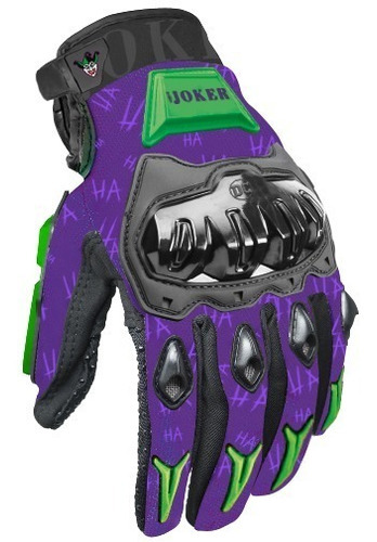Guantes Para Moto Kov Dc Comics Súper Héroes Y Villanos Color Joker Talla Xl