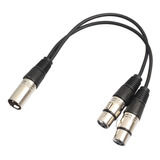 Xlr 3 Pines Macho A 2 Doble Hembra Y Divisor Cable Adaptador